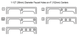 Elkay DXR250R Faucet Hole Configurations