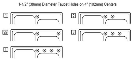 Elkay DXR250R Faucet Hole Configurations