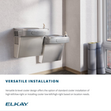 Elkay EZSTL8LC | Wall-mount Versatile Bi-Level Drinking Fountain | Filterless, Refrigerated, EZ-style, Granite Gray