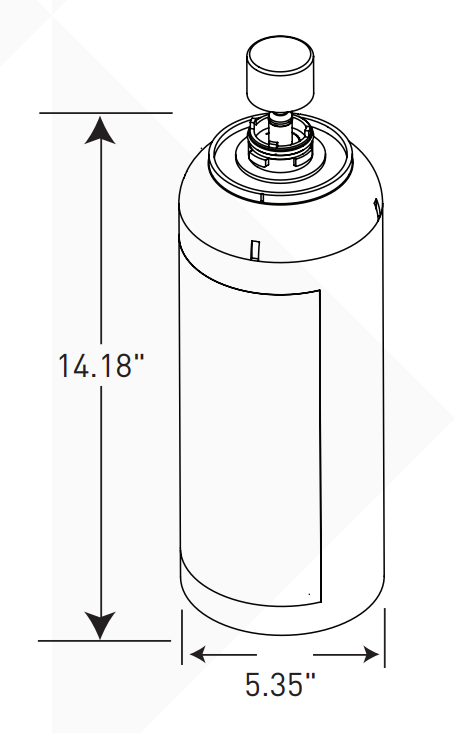 Everpure EV433912 | CLARIS L Replacement Cartridge Dimension