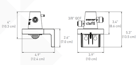 Everpure EV433992 | Claris Gen2 3/8" QPC Head Dimension