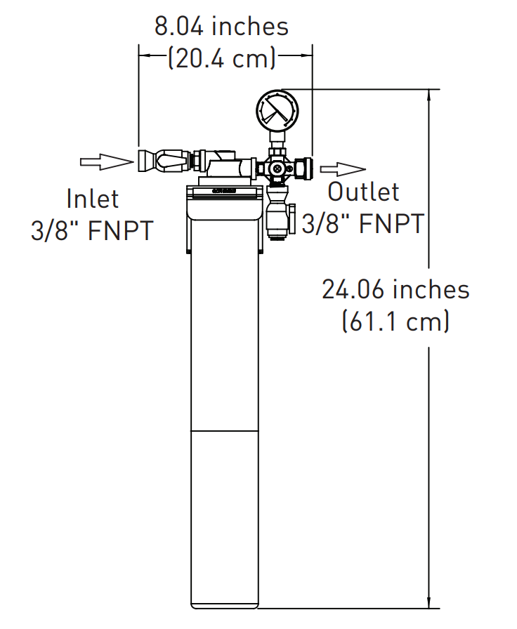 Everpure EV932401 | Insurice Single-i20002 System Dimension