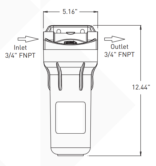 Everpure EV979580 | E-10 Prefilter Cartridge Dimension