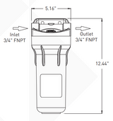 Everpure EV979580 | E-10 Prefilter Cartridge Dimension
