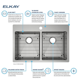 Elkay ECTSRAD33226TBG0 | Crosstown Equal Double Bowl Dual Mount Sink Kit | 33" x 22" x 6", 0 Hole