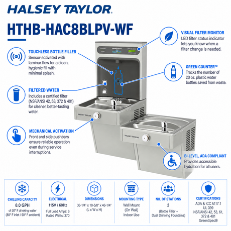 Halsey Taylor HTHB-HAC8BLPV-WF 