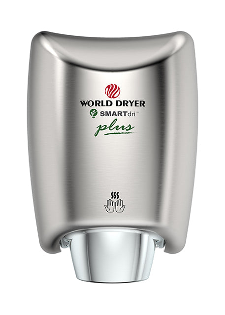 World Dryer K-973P2 | SMARTdri Plus Automatic Hand Dryer, Brushed Stainless Steel