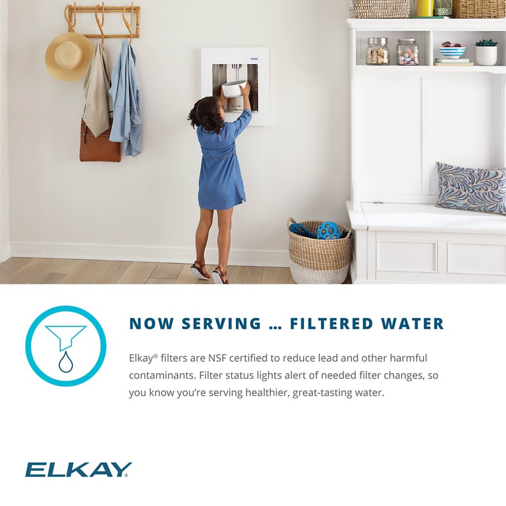 Elkay ezH2O Liv Built-in Filtered Water Dispenser - Enjoy clean, filtered water with this sleek and modern dispenser. It features NSF-certified filters that reduce lead and other contaminants, and the filter status lights indicate when it's time for a replacement.