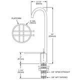 Elkay LK1114 Chrome Glass Filler Dimensions