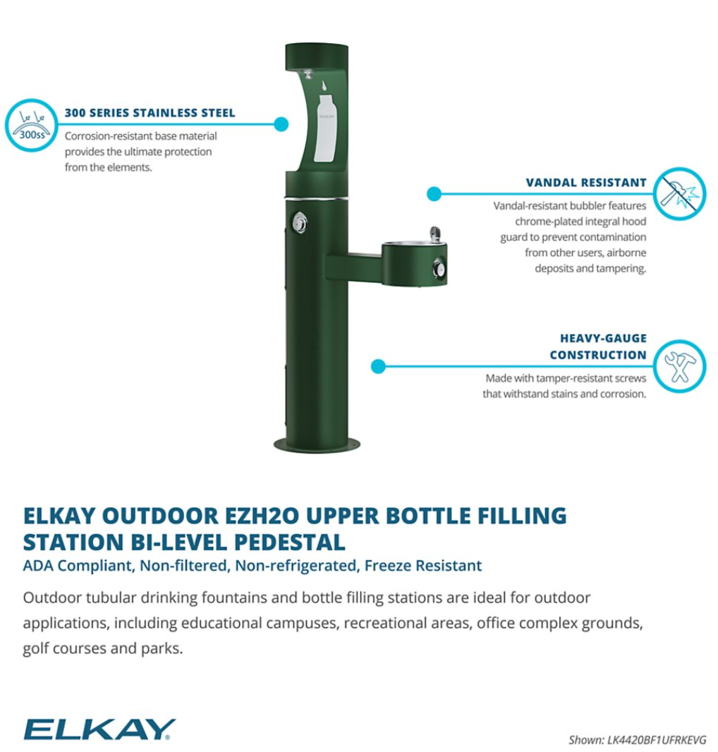 Elkay LK4420BF1U | Freestanding Bottle Filling Station | Filterless, Non-refrigerated