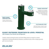 Elkay LK4420 | Freestanding Bi-level Drinking Fountain | Filterless, Non-refrigerated - BottleFillingStations.com