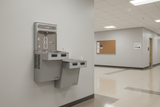 Elkay LMABFTL8WSLK | Wall-mount Bi-level Bottle Filling Station | Filtered, Refrigerated, EMAB-style fountains, Light Gray