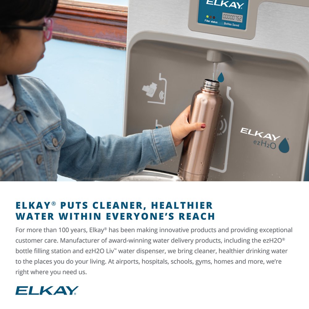 Elkay LZ8WSSSMC EZH2O Bottle Filling Station - Enjoy cleaner, healthier drinking water with this innovative and sustainable solution. Reduce plastic waste and save money while promoting hydration.