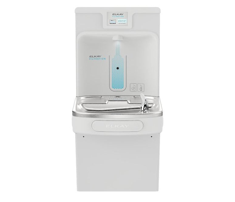 Elkay LZS8WSAP-W1 | Enhanced Connected ezH2O High Capacity Bottle Filling Station | Filtered, Refrigerated, Artic White