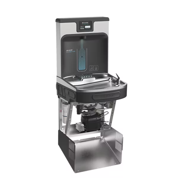 Elkay LZS8WSMP-W1 | Enhanced Connected ezH2O High Capacity Bottle Filling Station | Filtered, Refrigerated, Midnight Black