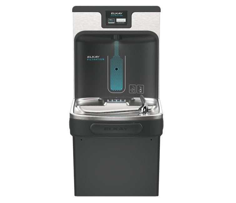 Elkay LZS8WSMP-W1 | Enhanced Connected ezH2O High Capacity Bottle Filling Station | Filtered, Refrigerated, Midnight Black