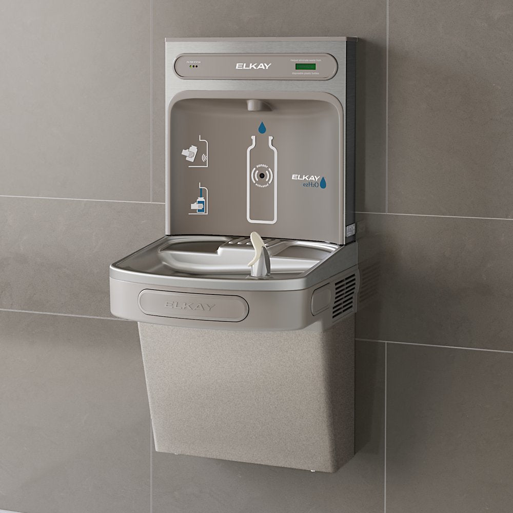 Elkay LZSDWSLK | Wall-mount Bottle Filling Station | Filtered, Non-refrigerated, EZ-style fountain, Granite Gray