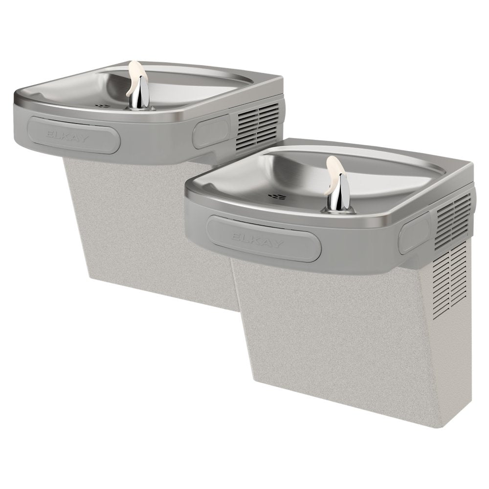 Elkay LZSTL8LC | Wall-mount Bi-Level Versatile EZ-style Drinking Fountain | Filtered, Refrigerated, Granite Gray