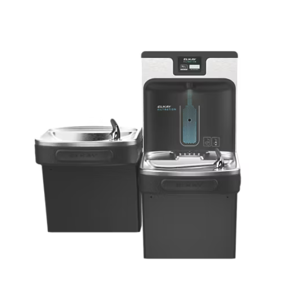 Elkay LZSTL8WSMP | Enhanced ezH2O Bi-Level Bottle Filling Station | Filtered, Refrigerated, Midnight Black