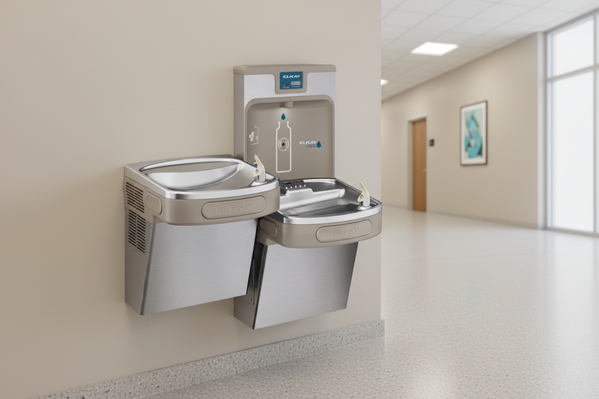 Elkay LZSTL8WSSP-PF | Enhanced ezH2O Bottle Filling Station, Bi-Level, Filtered, Refrigerated, Stainless