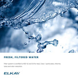 Close-up of the Elkay commercial filtered water, highlighting its practical features.