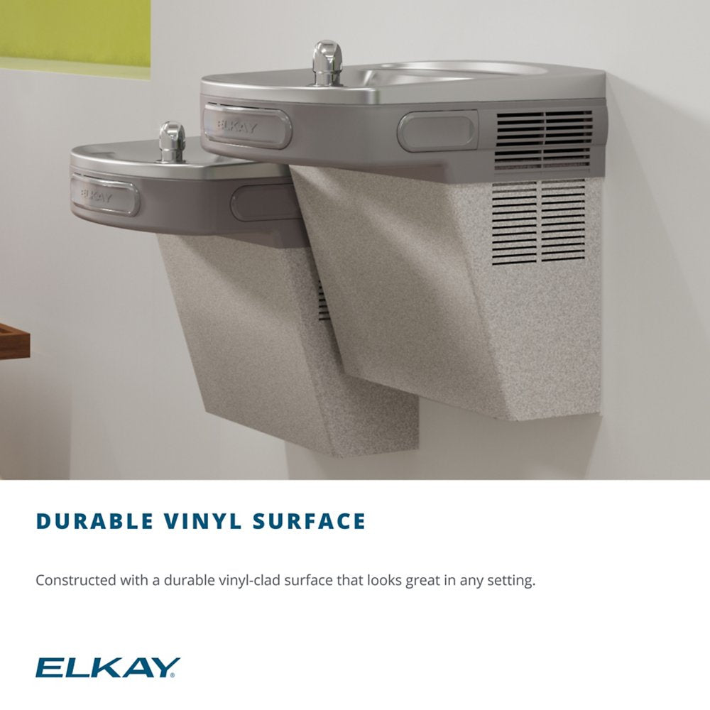 Elkay LZSTL8LC | Wall-mount Bi-Level Versatile EZ-style Drinking Fountain | Filtered, Refrigerated, Granite Gray