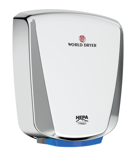 World Dryer Q-972A2 | VERDEdri Automatic Hand Dryer, HEPA-Filtered, Polished Stainless Steel