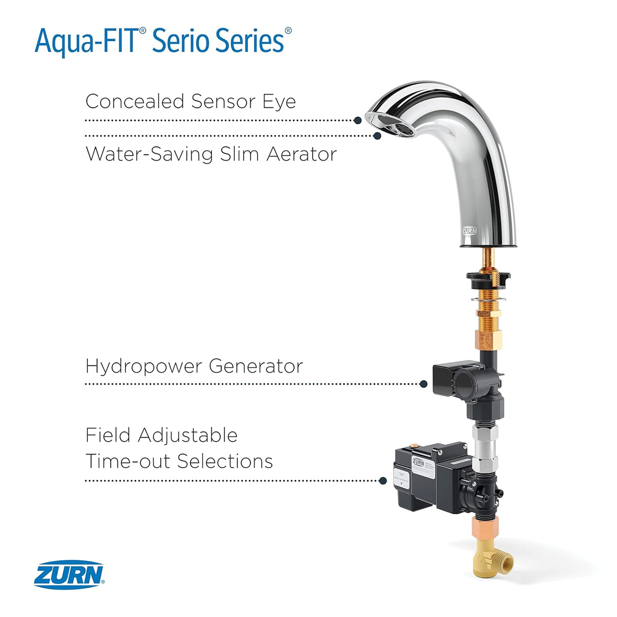 Zurn Z6950-XL-S-MV-E | Aqua-FIT Serio Series Sensor Faucet | Mixing Valve, 1.5 gpm