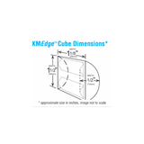 KMEdge Cube Dimensions diagram with measurements in inches