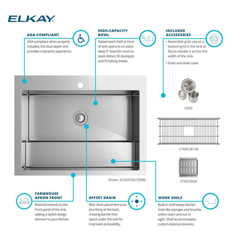 Elkay ELDSSF36279DBG