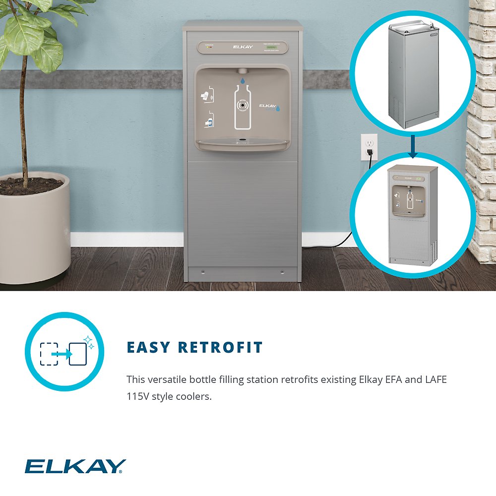 Elkay DSSBF8SP | 8.0 GPH Refrigerated Bottle Filling Station | Filtered & Hands-Free