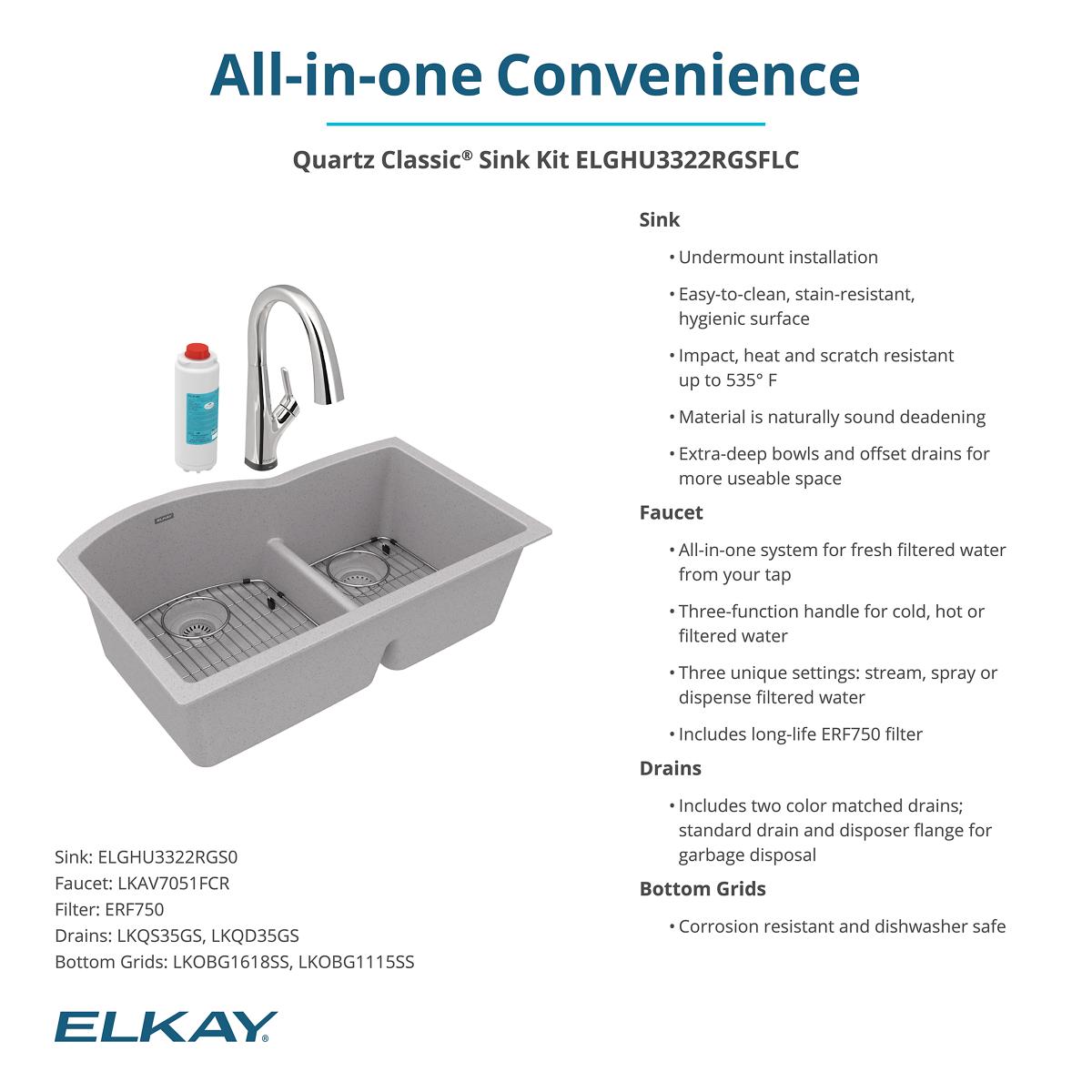 Elkay ELGHU3322RGSFLC