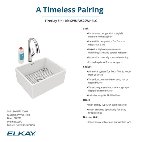Elkay SWUF2520WHFLC