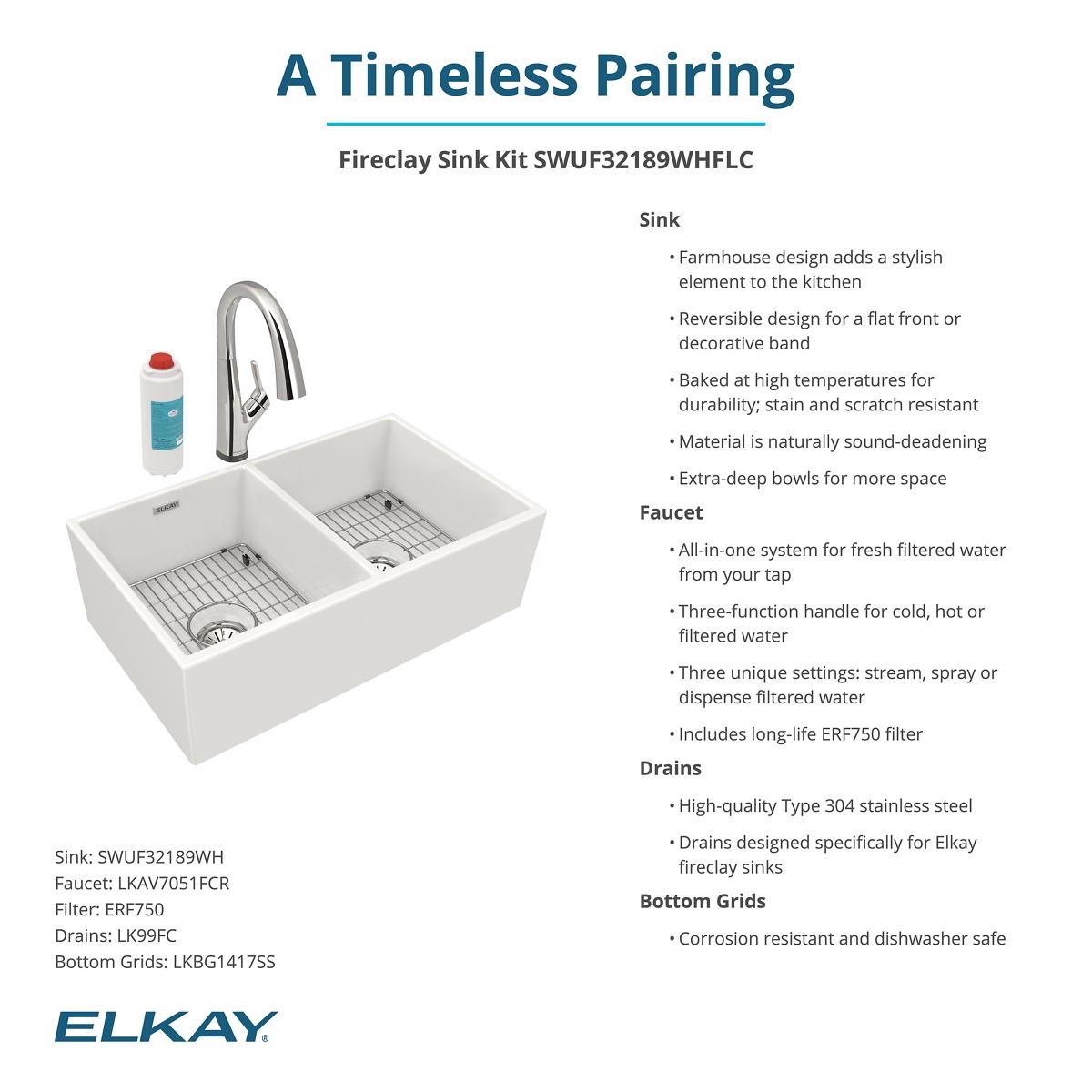 Elkay SWUF32189WHFLC