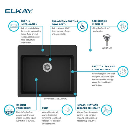Elkay ELGAD2522PDBK0