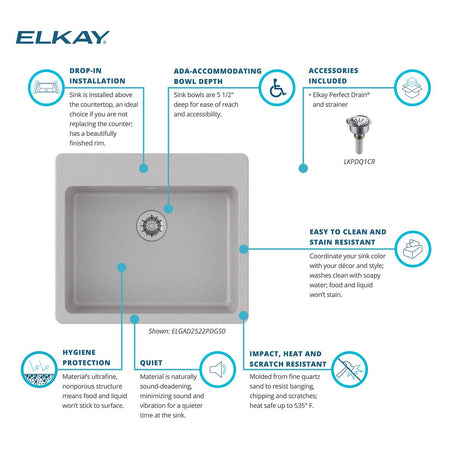 Elkay ELGAD2522PDGS0
