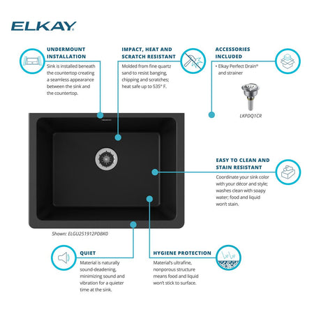 Elkay ELGU251912PDBK0