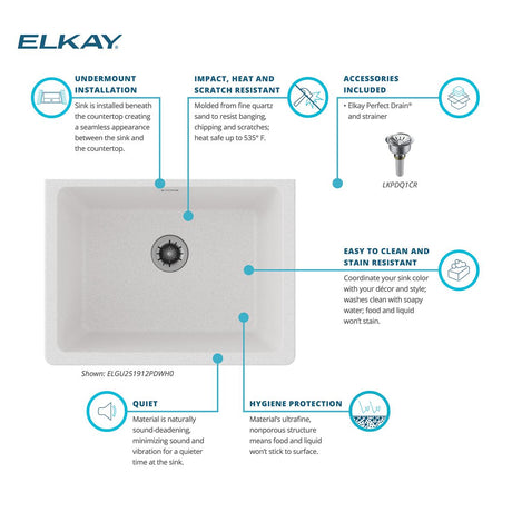 Elkay ELGU251912PDWH0