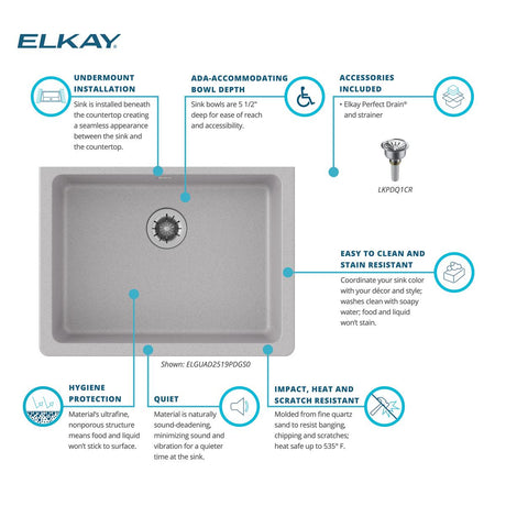 Elkay ELGUAD2519PDGS0