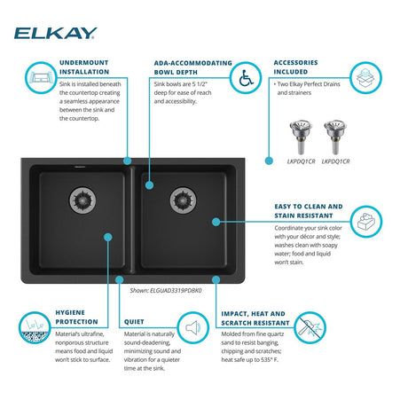 Elkay ELGUAD3319PDBK0
