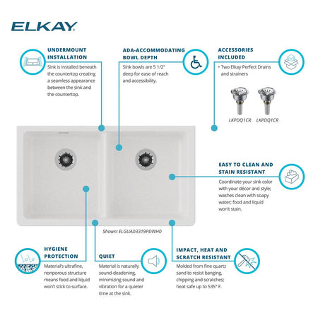 Elkay ELGUAD3319PDWH0