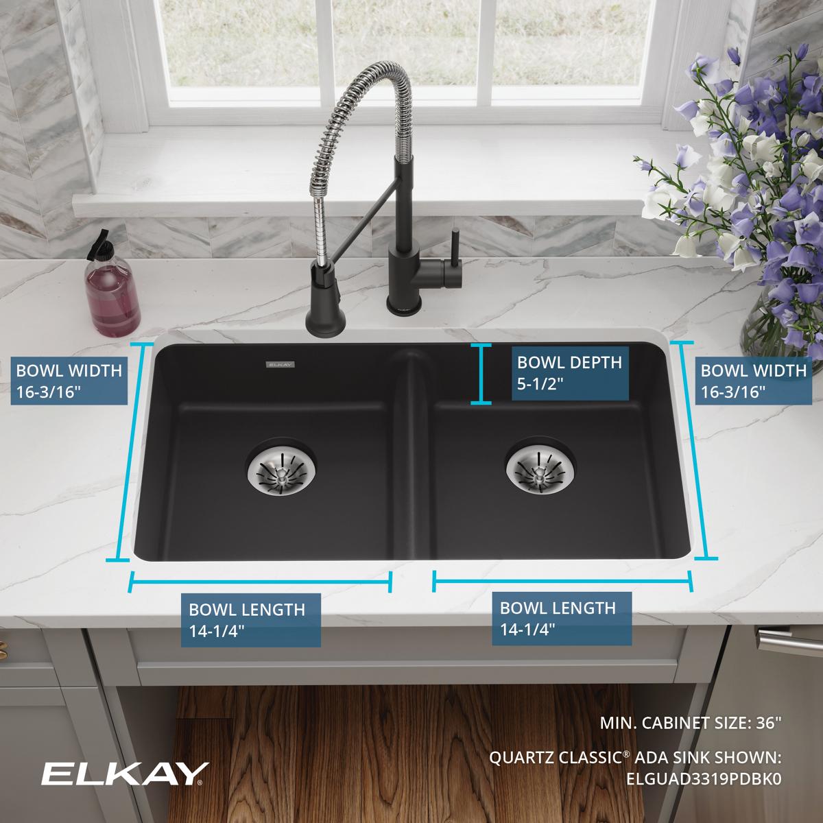 Elkay ELGUAD3319PDBK0