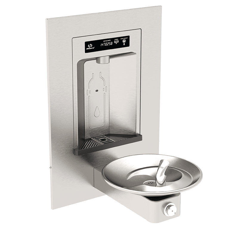 Haws 1001HS | RIVIVE™ Recessed Bottle Filler with Fountain | 1.1 GPM - BottleFillingStations.com