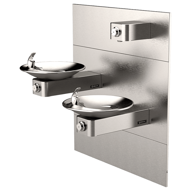 Haws 1011MSP | Hi - Lo Dual Fountain & Bottle Filler w/Mounting System | 1 GPM - BottleFillingStations.com