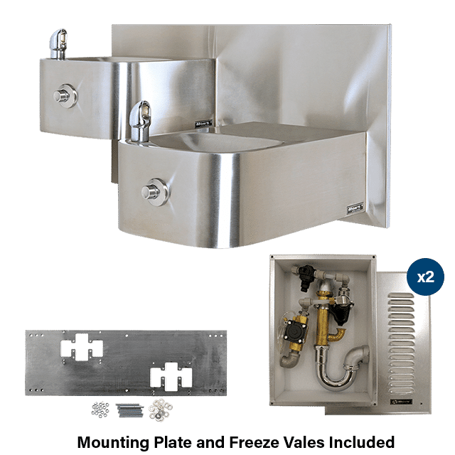 Haws 1119FRB | Freeze - Resistant Vandal - Resistant Dual Fountain | 0.45 GPM - BottleFillingStations.com