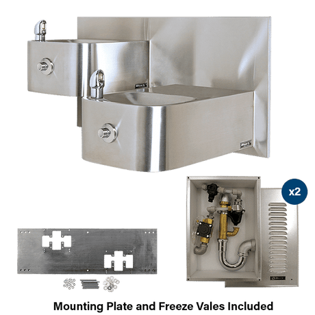 Haws 1119FRB | Freeze - Resistant Vandal - Resistant Dual Fountain | 0.45 GPM - BottleFillingStations.com