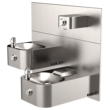 Haws 1119P | Hi - Lo Vandal - Resistant Dual Fountain & Bottle Filler | 1 GPM - BottleFillingStations.com