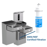 Haws 1212SFVN | Vandal - Resistant Filtered Bottle Filling Station & Dual Fountain | 1.1 GPM - BottleFillingStations.com