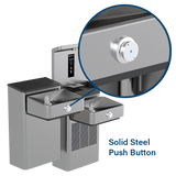 Haws 1212SFVN | Vandal - Resistant Filtered Bottle Filling Station & Dual Fountain | 1.1 GPM - BottleFillingStations.com