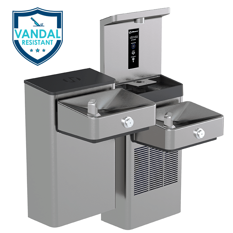 Haws 1212SV | Hi - Lo Vandal - Resistant Bottle Filling Station & Fountain | 8 GPH - BottleFillingStations.com